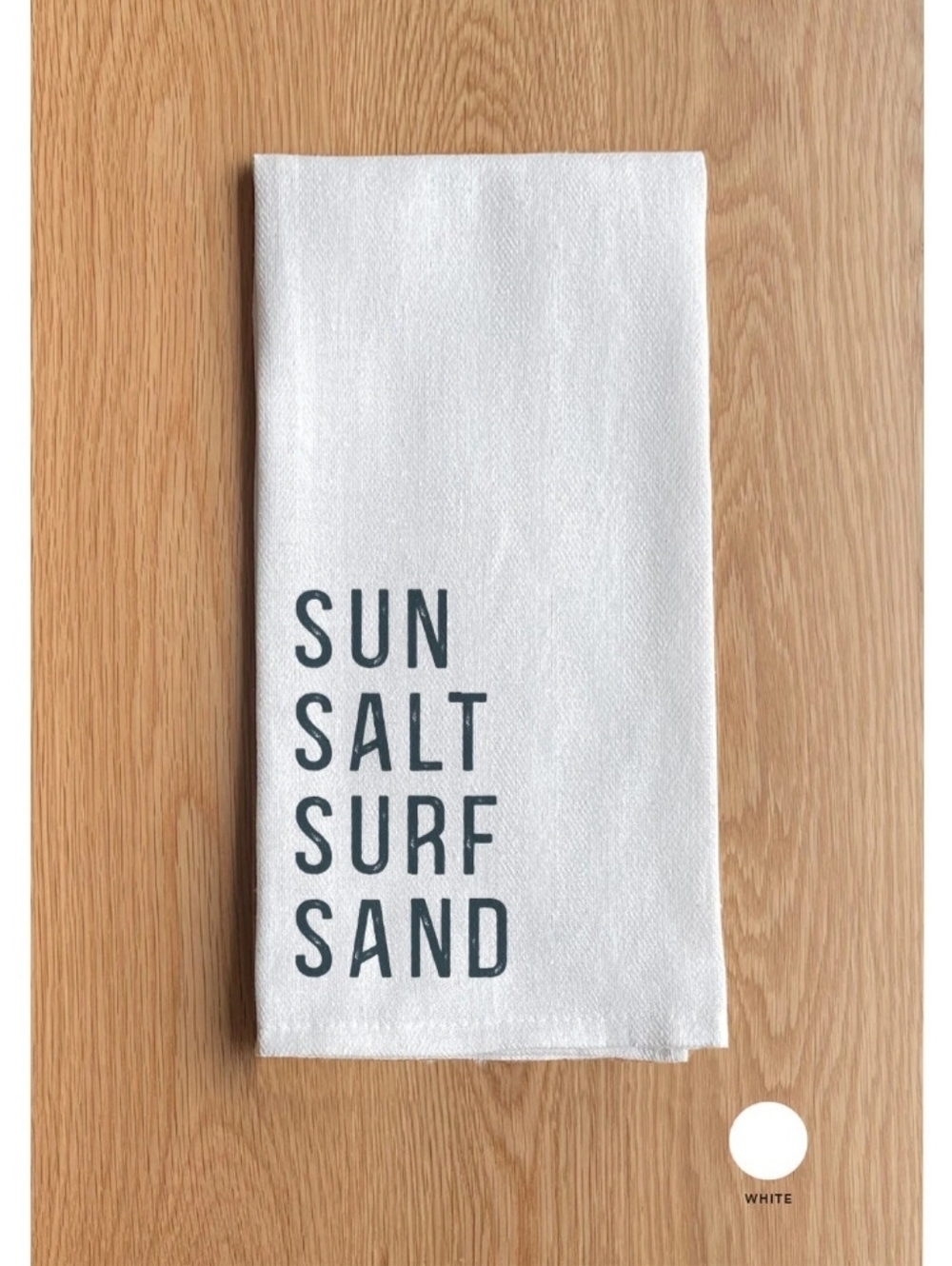 New!Tea Towel with 'SUN SALT SURF SAND' Text - Picture 2 of 3